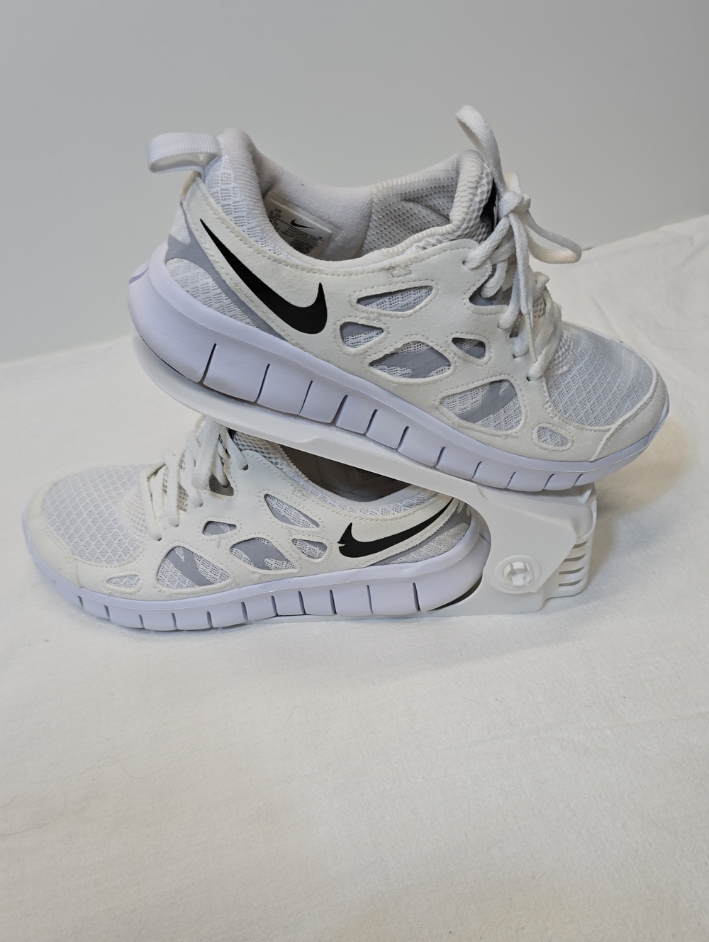 Nike Kids White and Black Breathable Mesh Sneakers